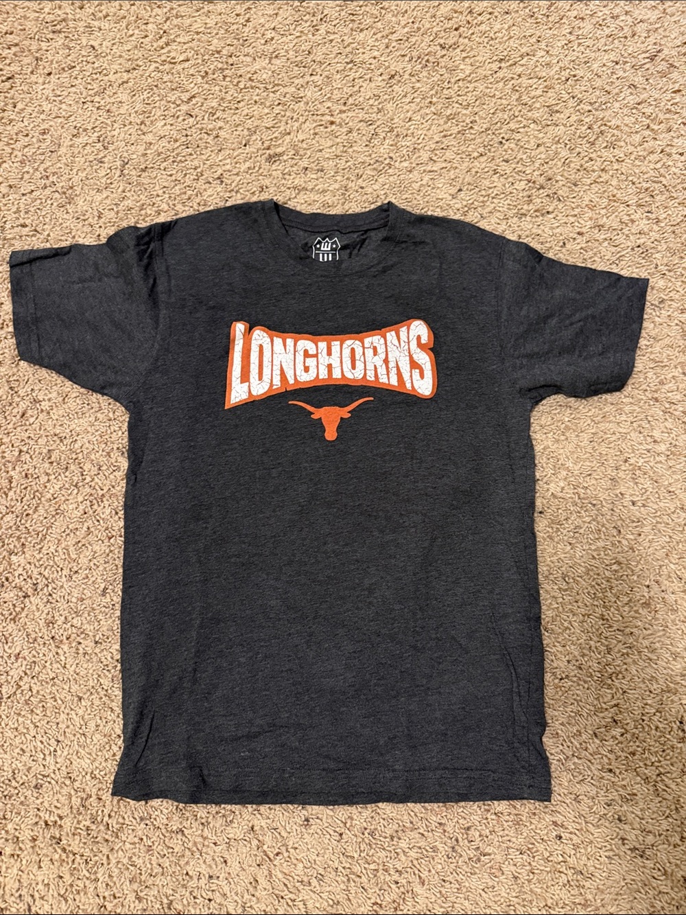 Longhorns Kids Graphic Tee - Charcoal with Orange Logo
